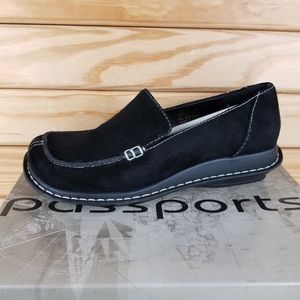 Chinese Laundry Black Suede Slip-On Loafers